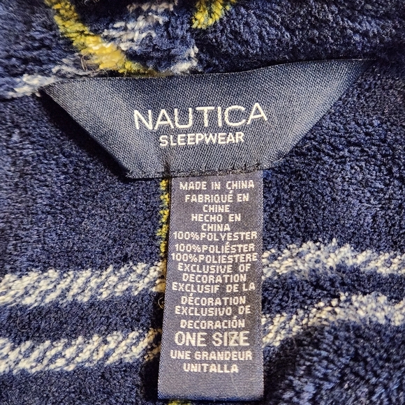 Nautica Fleece Black and Yellow Plaid Robe Super Soft Belted One Size - Picture 11 of 11
